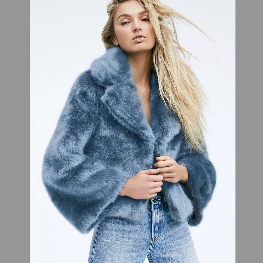Unreal Fur Women's Sky Blue Teddy Jacket XS
